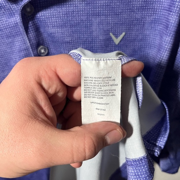 Men’s Purple Callaway Short Sleeve Golf Polo Shirt Size XL - Picture 4 of 4